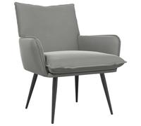 vidaXL Poltrona Grigio Chiaro Velluto
