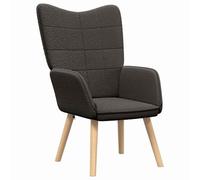 vidaXL Poltrona Moderna Grigia Scura per Soggiorno, Poltrona con Braccioli Imbottiti, Arredo in Legno di Rovere da Interno, Seduta Confortevole, Tessuto Testurizzato, Camera da Letto