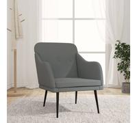 vidaXL Poltrona Grigio Scuro 63x76x80 cm in Tessuto
