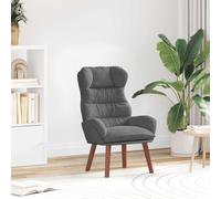 vidaXL Poltrona ergonomica grigio scuro con seduta imbottita, rivestimento in poliestere con telaio in legno, per soggiorno, camera da letto e ufficio, elegante seduta per interni, comoda
