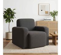 vidaXL Poltrona Grigio Scuro Bouclé