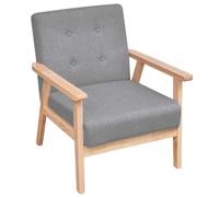 vidaXL Poltrona in Tessuto Grigio Braccioli Poltroncina Sedia da Pranzo Cucina