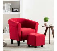 vidaXL Poltrona in Tessuto Rosso Vino