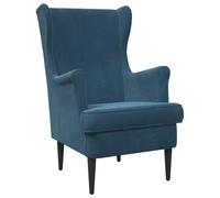 vidaXL Poltrona in velluto blu, elegante poltrona per camera da letto, moderna poltrona in velluto, imbottitura confortevole, perfetta per interni