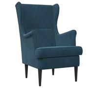 vidaXL Poltrona in velluto blu, sedia elegante, sedia moderna, seduta in velluto, mobili robusti, rilassanti confortevoli, eleganti soluzioni interne