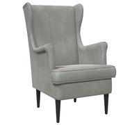 vidaXL Poltrona in velluto grigio chiaro, elegante poltrona per camera da letto, moderna poltrona in velluto, imbottitura confortevole, perfetta per interni