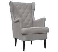 vidaXL Poltrona in velluto grigio chiaro, moderna e comoda poltrona per soggiorno, elegante sedia accento in velluto, lussuosa seduta per camera da letto