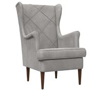 vidaXL Poltrona in velluto grigio chiaro, poltrona chic accento, sedia moderna in velluto per una lettura confortevole, metallo elegante e mobili da interno durevoli