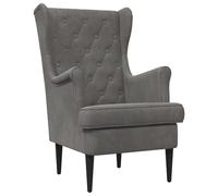 vidaXL Poltrona in velluto grigio scuro, moderna e comoda poltrona per soggiorno, elegante sedia accento in velluto, lussuosa seduta per camera da letto