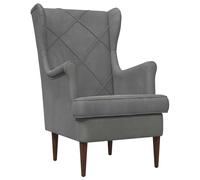 vidaXL Poltrona in velluto grigio scuro, poltrona chic accento, sedia moderna in velluto per una lettura confortevole, metallo elegante e mobili da interno durevoli