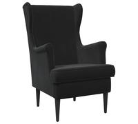 vidaXL Poltrona in velluto nero, elegante poltrona per camera da letto, moderna poltrona in velluto, imbottitura confortevole, perfetta per interni