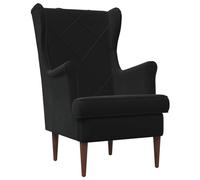 vidaXL Poltrona in velluto nero, poltrona accento chic, sedia moderna in velluto per una lettura confortevole, metallo elegante e mobili da interno durevoli