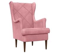 vidaXL Poltrona in velluto rosa, poltrona chic accento, sedia moderna in velluto per una lettura confortevole, metallo elegante e mobili da interno durevoli
