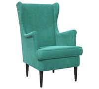 vidaXL Poltrona in velluto turchese, elegante poltrona per camera da letto, moderna poltrona in velluto, imbottitura confortevole, perfetta per interni