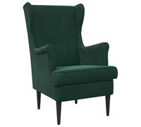 vidaXL Poltrona in velluto verde scuro, elegante poltrona per camera da letto, moderna poltrona in velluto, imbottitura confortevole, perfetta per interni