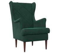 vidaXL Poltrona in velluto verde scuro, poltrona chic accento, sedia moderna in velluto per una lettura confortevole, metallo elegante e mobili da interno durevoli