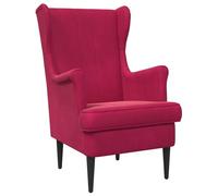 vidaXL Poltrona in velluto vinaccia, elegante poltrona per camera da letto, moderna poltrona in velluto, imbottitura confortevole, perfetta per interni