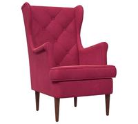 vidaXL Poltrona in velluto vinaccia, poltrona per camera da letto, moderna sedia in velluto, comoda seduta, imbottita, soggiorno contemporaneo