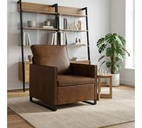 vidaXL Poltrona Marrone 70 x 81 x 82 cm Tessuto scamosciato sintetico