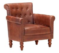 vidaXL Poltrona Marrone in Vera Pelle di Capra