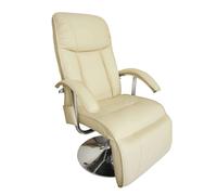 vidaXL Poltrona Massaggiante Bianco Crema in Similpelle