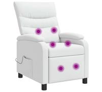 vidaXL Poltrona Massaggiante Bianco Similpelle