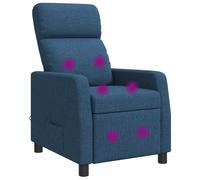 vidaXL Poltrona Massaggiante Blu Tessuto
