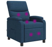 vidaXL Poltrona Massaggiante Blu Tessuto