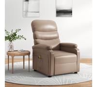 vidaXL Poltrona Massaggiante Cappuccino in Similpelle