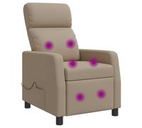 vidaXL Poltrona Massaggiante Cappuccino Similpelle