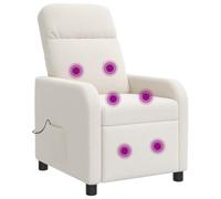 vidaXL Poltrona Massaggiante Crema Bouclé