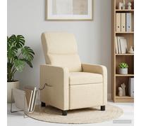vidaXL Poltrona reclinabile Crema Tessuto
