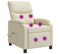 vidaXL Poltrona Massaggiante Crema Similpelle