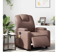 vidaXL Poltrona Massaggiante Elettrica Marrone in Similpelle