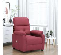 vidaXL Poltrona Massaggiante Elettrica Rosso Vino in Tessuto