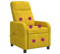 vidaXL Poltrona Massaggiante Giallo Velluto (V)