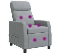 vidaXL Poltrona Massaggiante Grigio Chiaro Tessuto