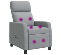 vidaXL Poltrona Massaggiante Grigio Chiaro Tessuto