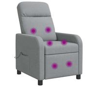 vidaXL Poltrona Massaggiante Grigio Chiaro Tessuto