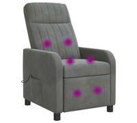 vidaXL Poltrona Massaggiante Grigio Scuro Velluto (V)