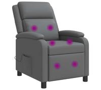 vidaXL Poltrona Massaggiante Grigio Similpelle