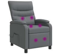 vidaXL Poltrona Massaggiante Grigio Similpelle