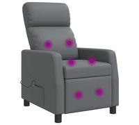 vidaXL Poltrona Massaggiante Grigio Similpelle