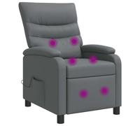 vidaXL Poltrona Massaggiante Grigio Similpelle