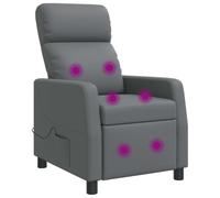 vidaXL Poltrona Massaggiante Grigio Similpelle