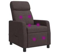 vidaXL Poltrona Massaggiante Marrone Scuro Tessuto