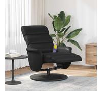vidaXL Poltrona Massaggiante Nero 71 x 98 x 106 cm Pelle Sintetica, Poltrona reclinabile Regolabile, poggiapiedi rotanti, Schienale Multi- Posizione, Lusso Moderno per Salotto e Ufficio