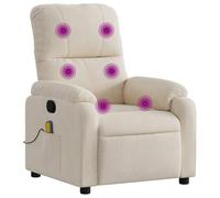 vidaXL Poltrona Massaggiante Reclinabile Beige in Tessuto Microfibra, Poltrona reclinabile, Poltrona massaggiante elettrica, Poltrona in Tessuto di Microfibra