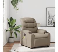 vidaXL Poltrona Massaggiante Reclinabile cappuccino in Similpelle