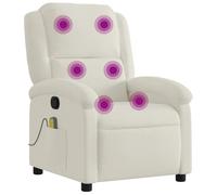 VIDAXL - Poltrona Massaggiante Reclinabile Crema in Velluto - SPEDIZIONE GRATUITA